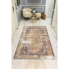 Dolce Mariee Eskitme Desenli Dijital Baskı Kaymaz Taban Halı H1079