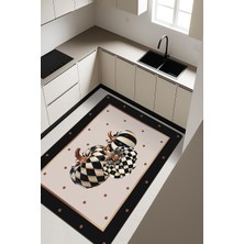 Dolce Mariee Bal Kabağı Modern Desenli Dijital Baskı Kaymaz Taban Mutfak Halısı H0030