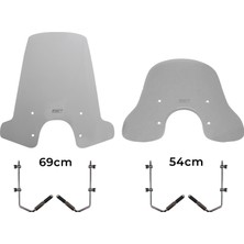 Gp Kompozit Vespa Gts 300 / 150 Universal Uyumlu Ön Cam Füme 54 cm