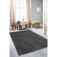 Esperya Home Rölyef Halı Yolluk Antrasit | Kaymaz Taban | Makinada Yıkanabilir | Salon, Mutfak & Koridor