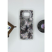 FoxPower Poco X3 Kılıf Kelebek Desenli Parlak Simli Kapak