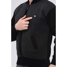 Hedefnur Tekstil Erkek Baba ve Orta Yaş Triko Örgü Içi Astarlı Akrilik Fermuarlı Kışlık Baba Hırka