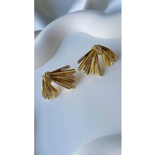 H&S Aksesuar Özel Seri Işıltılı Yelpaze Küpe