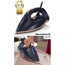 Philips Vaccum En Hızlı+Güçlü Azur 7500 Serisi 3200 W Buharlı Ütü, Mavi/altın, 260G Şok Buhar Dst 7510/80
