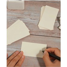 Happy Notes Boş Krem Renkli Kelime Kartları Etiket 5X8CM 1000 Adet Köşeli Boş Kart Boş Kartvizit