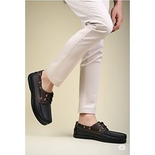 Liarca Tamamı Hakiki Deri Garantili Rahat Günlük Mokasen Tekne Stili Rahat Erkek Ortopedik Taban Ayakkabı