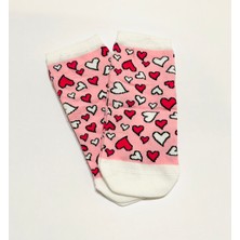 Akaret Tekstil Kalp Figürlü Step Çorap 3'lü Kadın, Dikişsiz