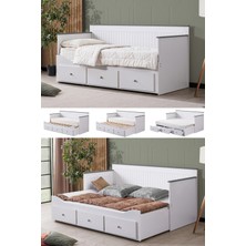 Setay Yavrulu Karyola, Marmaris Divan Karyola Çekmeceli Açılır Çift Kişilik Karyola (Yataksız) - Antrasit