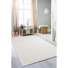 Esperya Home Rölyef Halı Yolluk Krem | Kaymaz Taban | Makinada Yıkanabilir | Salon, Mutfak & Koridor