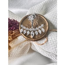 H&S Aksesuar Zirkon Taşlı Tasarım Kulak Altı Küpe