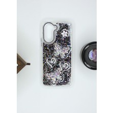 FoxPower Vivo Y18 Kılıf Kelebek Desenli Parlak Simli Kapak