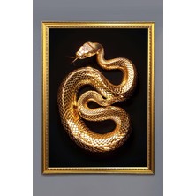 Dolce Mariee Yılan Figürlü Dijital Baskılı Kadife Kumaş Çerçeveli Tablo TBL0061