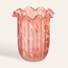 Zsa Zsa Zsu Aravalı Cam Vazo 13x13x18 Cm Turuncu