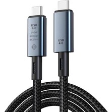 CetKing 40GBPS 240W 4.0 Thunderbolt Type-C To Type-C Şarj, Data ve 8k 60Hz Görüntü Aktarım Kablosu Tip C 50CM ZR848