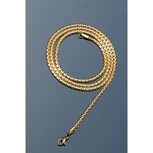 Rua Jewelry Çelik Elegant Ezme Zincir Kolye 3 mm Altın Renk | Kararmaz , Unisex , 2 Yıl Garantili