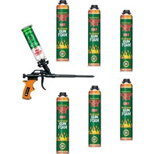 Somafix 6 Adet 750 ml Tabancalı Poliüretan B2 Yangın Köpük Temizleyicisi ve Full Teflon Tabanca Seti