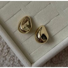 H&S Aksesuar Özel Seri Gold Renk Asimetrik Damla Küpe