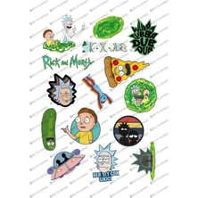 One Little Happiness Rick And Morty Temalı Sticker Seti | Bullet Journal Sticker | Defter | Çıkartma | Scrapbook