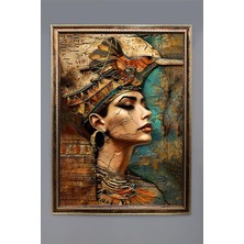 Dolce Mariee Antik Mısır Desenli Dijital Baskılı Kadife Kumaş Çerçeveli Tablo TBL0078