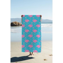 Dolce Mariee Dijital Baskı Plaj Deniz Havlusu Flamingo Desenli Peştamal HVL0206