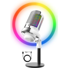 Rgb Mikrofon Seti Stream Sgaming Işıklı Mikrofon Ses Kayıt Cihazı