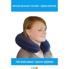 Letsii Şişme Ortopedik Boyun Yastığı Seyahat Konforu