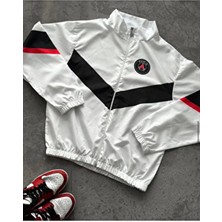  unisex paraşüt kumaş dijital baskılı beyaz rüzgarlık yağmurluk