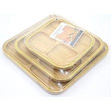 Livenda 3'lü Bambu Kahvaltı Çerez ve Meyve Sunum Tabağı LIV3770