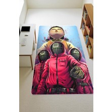 Dolce Mariee  Parlak Kadife Kumaş Dijital Baskı Dot Kaymaz Tabanlı Çocuk ve Genç Odası Halısı H0530