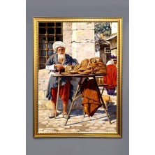 Dolce Mariee Simit Satan Adam Desenli Dijital Baskılı Kadife Kumaş Çerçeveli Tablo TBL0016