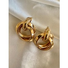 H&S Aksesuar Ikili Gold Halka Küpe