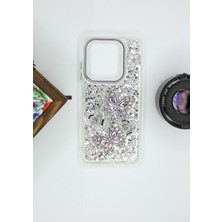 FoxPower Realme C61 / C63 Uyumlu Kılıf Kelebek Desenli Parlak Simli Kapak