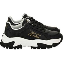 Versace Unısex Kaydırmaz Yüksek Taban Logo Detaylı Siyah Sneaker 79VA3SV6ZPB29-899