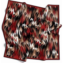 Violla Twill Fırça Desenli Bordo Renkli 90X90 Eşarp (Ipek Içermez) Kenar Dikiş Şekli El Dikişli