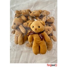 Partylandtr 5 Adet Peluş Ayıcık Anahtarlık Karamel Rengi 12 Cm. Anahtarlıklı 16 Cm.