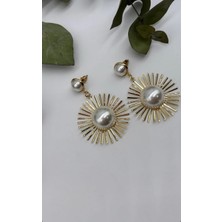 H&S Aksesuar Çelik Incili Güneş Zra Marka Tasarım Küpe