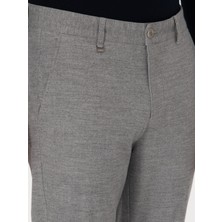 Cacharel Erkek Gri Slim Fit Mikro Desenli Pamuk Karışımlı Kanvas Pantolon 50308714-VR024