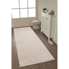 Anaska Home Salon Halısı Kaymaz Tabanlı Halı Makinede Yıkanabilir Halı Krem Halı Post Peluş Halı Mutfak Halısı