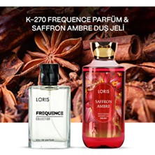 Loris K-270 Kadın Parfüm 50 ml & Saffron Ambre Duş Jeli Oryantal Koku Seti