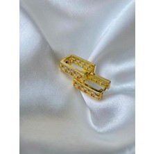 H&S Aksesuar Kare Zirkon Taşlı Küpe