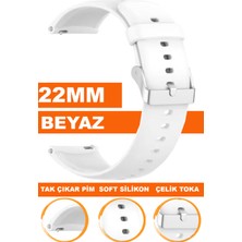  xiaomi mi watch s1-s2 yuvarlak kasa uyumlu 22mm soft silikon saat kordonu kayışı a72-beyaz