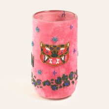 Zsa Zsa Zsu Aravalı El İşi Vazo 10x10x20 Cm Pembe