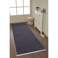 Anaska Home Salon Halısı Kaymaz Tabanlı Halı Makinede Yıkanabilir Halı Gri Halı Post Peluş Halı Mutfal Halısı