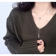 Kadın Gümüş Kolye 60CM