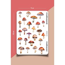 One Little Happiness Mantar Temalı Sticker Seti | Bullet Journal Sticker | Defter | Çıkartma | Scrapbook