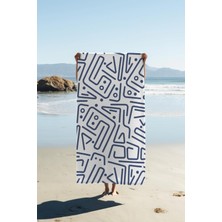 Dolce Mariee Dijital Baskı Plaj Deniz Havlusu Modern Desenli Peştamal HVL0088