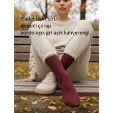Renk Yapı Rüyası Kendin Dendesenli Çorap, Balık Sırtı Desenli Çorap, %80 Koton, Cottonçorap, Mevsimlik Şık Çorap