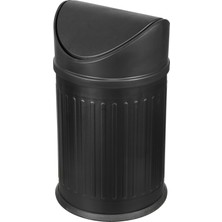 Eforeca Vintage Sallanır Çöp Kovası Çizgili Siyah 12 Lt