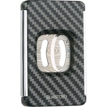 Quantoro Qc-13 Damascus Çift Bıçaklı Black Carbon Puro Kesici