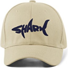 Quatex Shark Nakışlı Bej Şapka Pamuk Gabardin Unisex Model ile Şık Tasarım